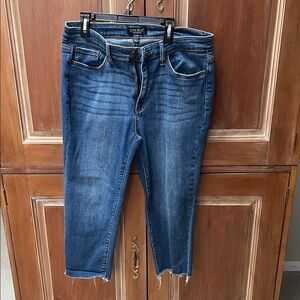 Judy Blue Women's Distressed Ankle Jeans - Dark Blue